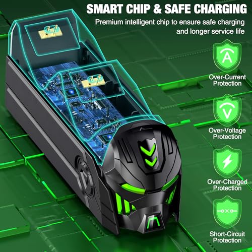 Charger Station Compatible with Xbox Controllers, 2x5520mWh Rechargeable Battery Pack for Xbox One/ Series X|S Controllers with Dual Charging Dock and 4 Covers for Xbox One Games