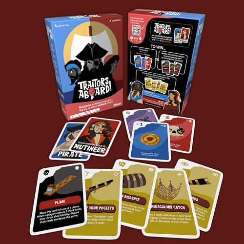 SAVANA Traitors Aboard - Award Winning Secret Identity Party Game - Fun, Bluffing and Betrayal | Easy to Learn, 15-Minute Round | Popular Games for 3-8 Players - Ages 10+