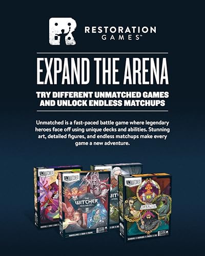 Restoration Games Unmatched Battle of Legends Vol 3 | Strategy Board Game for 2 to 4 Players, Expansion with 4 New Heroes and Battlefields, 20-40 Min Playtime, Ages 9+
