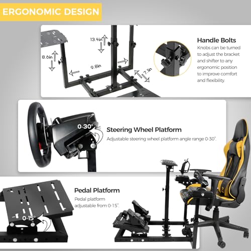 Marada Universal Flight Racing Simulator Stand,Hold Mouse and Keyboard | Fit for Thrustmaster,for Logitech,for Honeycomb,the Fight Sim Cockpit Electronic Device Not Included