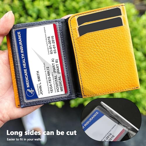 New Medicare Card Holder Protector Sleeves, Social Security Card Protector, 12 Mil Clear PVC Water Resistant Plastic Sleeves for New Medicare/Social Security/Business/ID/Credit Cards(6 Pack)