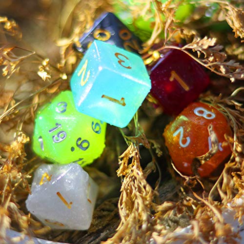 CiaraQ Polyhedral Dice Set - DND Role Playing Dice | Acrylic RPG Dice for Dungeons and Dragons MTG Table Games, Monochrome, 70pcs - color: Monochrome