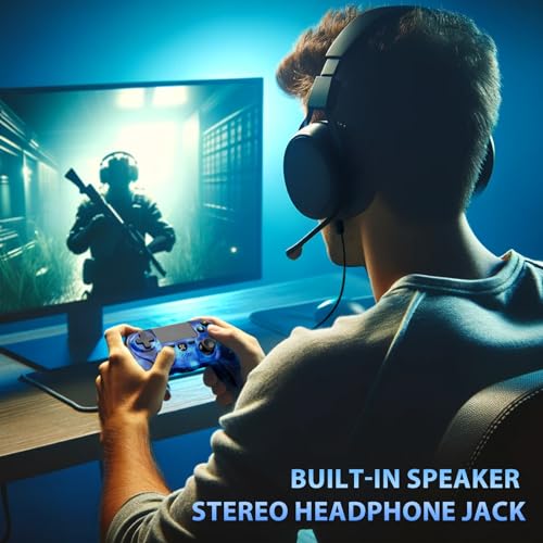 Kujian Wireless Controller for PS4, 2 Pack Controller Compatible with Playstation 4/Pro/Slim/PC Remote Control, Double Vibration, Touch Pad, Six-axis Motion Sensor, Stereo Headphone Jack(Blue & Red) - color: Blue & Red