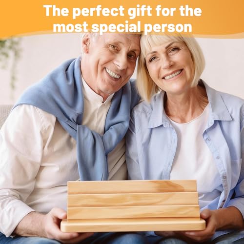 Wooden Playing Card Holders with Rotating Tray, Hands-Free Card Organizer | Rotating card holder set keeps hands free during Canasta, Bridge & Rummy games. Great for seniors, adults and kids