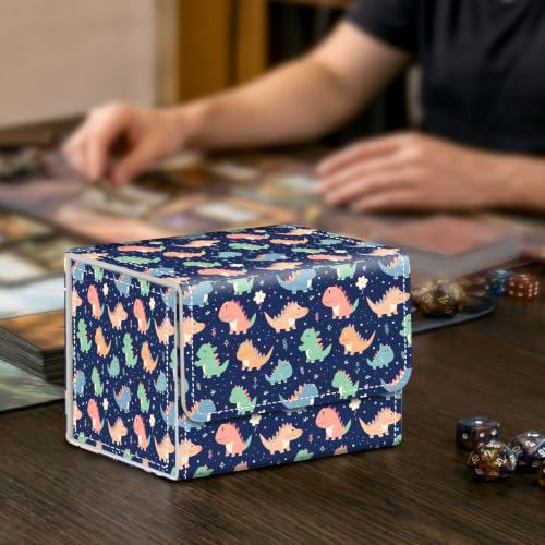 Card Deck Box for MTG Trading Cards with Magnetic Closure,Premium Card Storage Box Case Cover for TCG CCG Magic Cards,Dinosaur Pattern - color: Dinosaur Pattern