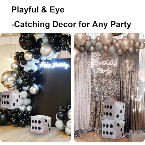 13" Jumbo Inflatable Dice, 2pack Outdoor Fun Giant Inflatable Dice Set and 12mm 10pcs Dice for Indoor and Outdoor Broad Game, Ludo and Pool Party | Includes 12mm 10pcs Dice, Indoor and Outdoor, Broad Game, Ludo and Pool Party