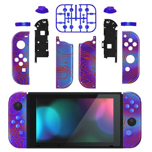 eXtremeRate DIY Replacement Shell Buttons for Nintendo Switch & Switch OLED, Damascuscamo Custom Housing Case with Full Set Button for Joycon Controller - Console Shell NOT Included - color: Damascuscamo