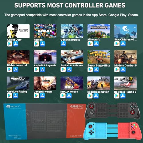 iOS/Android/PC Wireless Game Controller, Mobile Gamepad Joystick for iPhone 16/15/14/13, iPad, Samsung Galaxy/LG/TCL Phone Tablet- Hall Trigger - Call of Duty, Genshin Impact, Cloud Game, Delta Emulator - color: Black