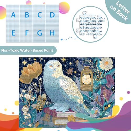 Owl Puzzle for Adults 500 Pieces, Mystical Night Owl Jigsaw Puzzle with Flowers & Lantern, Fantasy Animal Puzzles for Seniors Teens, Relaxing Easy Puzzles, Unique Art Family Game Great Gift Idea - style: Owl Puzzle
