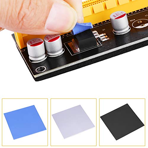 Thermal Pad, Heatsink Cooling Conductive Silicone Pads 100x100x2mm Soft Easy to Apply Black for CPU GPU