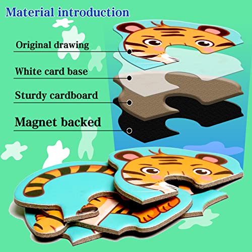 Magnetic Puzzles for Kids Ages 3-5, Travel Toddler Animal Puzzle Toy | Refrigerator Magnet Game for Ages 4-6, Learning & Birthday Gift for Boys, Car Airplane Road Trip Quiet-Time Activity Toys - style: Animal