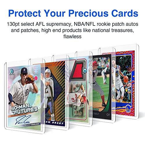 130pt Top Loaders for Cards, 3x4 Real Thick Holder with Protective Film, Toploader Card Protectors Hard Plastic, 10-Count - size: 130pt real thick holder