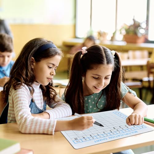 6 Pack Double-Sided Multiplication Whiteboard 9"x12" Math Dry Erase Board | Reusable and Wipes Clean, for Classroom Students - size: 6 Pack