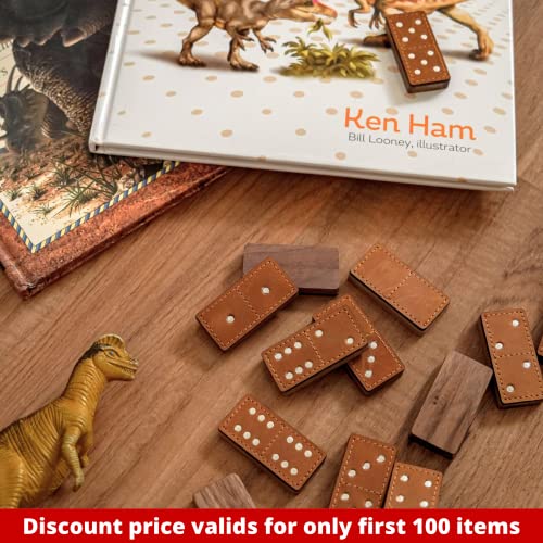 Dominoes Set for Adults 28 Tiles, Domino & Tile Games Set for Classic Board Games, Wooden Dominoes Double 6, Double Six Standard Dominoes Set, Light Brown - color: Light Brown