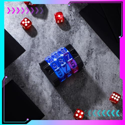 Relaxweex Life Counter Wheel Gradient Game Counter Health Tracker for TCG, TRPG Card Games Board Table top Games, 3 Rings Blue and Purple