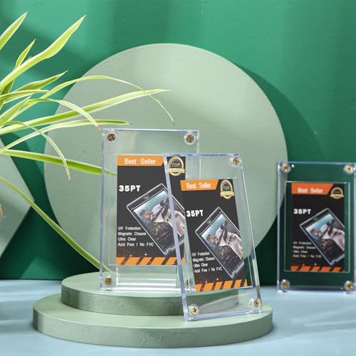25 Pieces Acrylic Card Holder Screw Trading Card Protector 35 PT Clear Protectors for Baseball Football Sports Game Cards Storage and Display