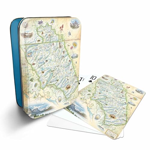 Xplorer Maps Glacier National Park Map Standard 52-Deck Playing Cards - Official Vegas Poker Size - color: Glacier National Park