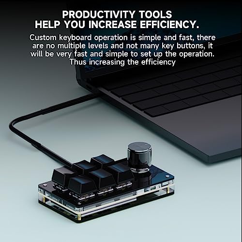 SIKAI CASE Programmable Macro Keyboard,6 Key Macro Mechanical Gaming Macro Keypad,Custom Knob KeyPad, Hot swappable Switch Gaming Keyboard,Wired programmable keypad with Drawing Programming Video - color: Balck
