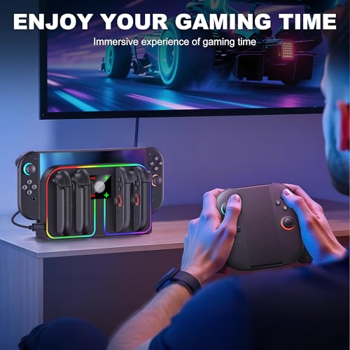 EXTREMECOOL Charging Dock Compatible with Nintendo Switch 2 (2025) for Joycon Controller, 4 in 1 Joypad Charger with Magnetic Design, Switch 2 Joy Con Fast Chagre Stand Station with USB C Cable - size: Vertical