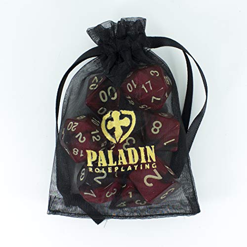 Paladin Roleplaying Red and Brown Dice - Expanded DND Set with Extra D20 - 'Blood God'