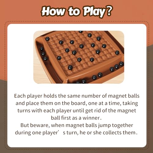 Magnet Game, Magnetic Game Chess 40 Piceses, Family Games for Kids and Adults, Board Game for Kids 8-12 Family Games Night 2-4 Players, Gifts for Teens Kid (Brown) - color: Brown