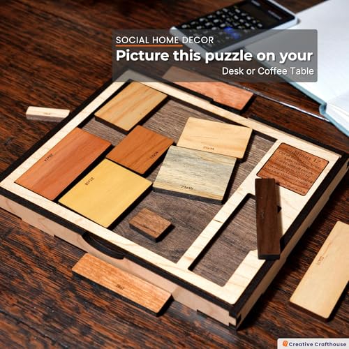 Creative Crafthouse Calibron 12 Impossible Wood Packing Puzzle, Made in USA | Theodore Edison's 1933 design, faithfully reproduced; fit twelve odd rectangles into one solid block, rated 11 out of 10 - style: Calibron 12