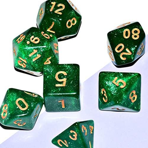Galaxy Dice Set| Green DND Dice Set for Board Game - color: Green