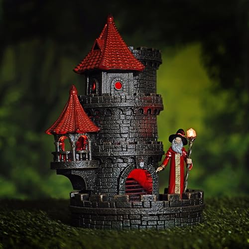 Forged Dice Co. Wizard's Castle Dice Tower - Hand Painted - Fits Dungeons and Dragons Dice - Red - color: Red Wizard