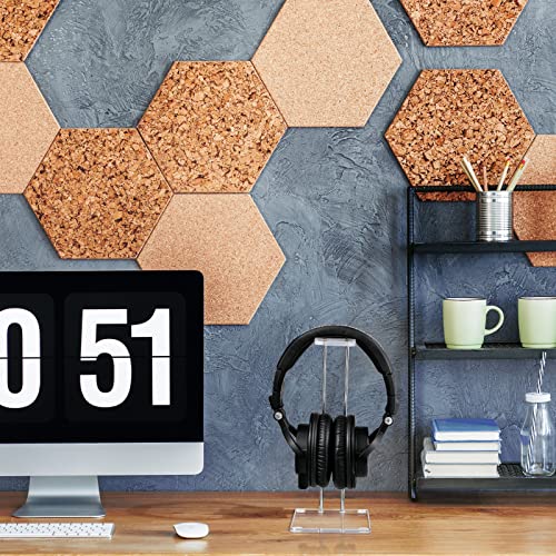 Xuhal Acrylic Headphone Stand Headset Holder for Desk, Clear Acrylic Gaming Headset Stand Universal Headphone Holder for Desktop Display Office Accessories, with Metal Hardware(Rectangle) - style: Rectangle