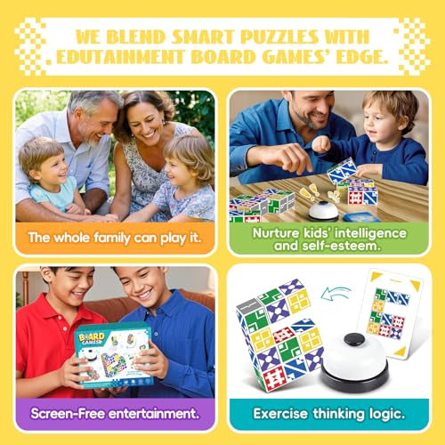 Family Matching Game for Kids & Adults, Block Puzzle Board Games for Boys & Girls Ages 6-8 8-12, 2+ Player Card Puzzles for Children 6+ Year Olds - size: Edition 1.0: 2-6 players