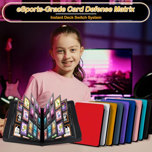 WITHYU Top Loader Binder 9 Pocket, Holds 288 Toploaders for 3" x 4" Trading Cards, PU Leather Ringless Zipper Album with Double-Sided Pages, Yellow - color: Yellow, size: 9 Pocket