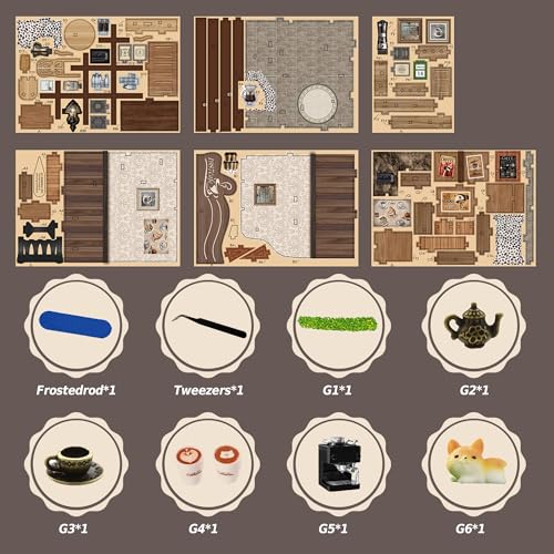 DIY Miniature Kit - 3D Puzzles for Adults & Teens, Book Nooks and Model Building Kits for Bookshelf Decor, Relaxing Craft & Unique Gift for Craft Lovers (Country Cafe)