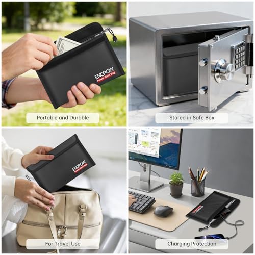 ENGPOW Fireproof Organizer Travel Safe Bag, Portable Electronic Carry Case | Heat Insulated&Explosion-Proof, Home Travel Storage for Power Bank,Phone,Cables,USB Drive, Charging Protection, 10.6''x6.7'' - size: 10.6'' x 6.7''
