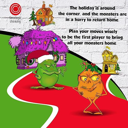 Kids Christmas Stocking Stuffers. Homebound Monsters Family Card Game,8-12 | Homebound Monsters Christmas Edition. Easy and fun strategic family card game. Small Stocking Stuffers for Kids 8-12 for two. - style: Homebound - Christmas Edition