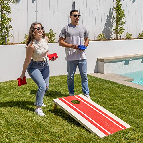 GoSports Portable Cornhole Sets, 8 Styles – Choose 4 x 2 ft or 3 x 2 ft - Boards Include 8 Bean Bags, Travel Case, and Game Rules - style: 4 x 2 ft Wood Design