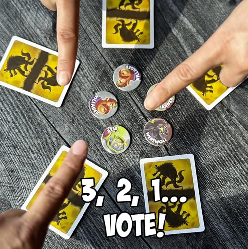 Bezier Games One Night Ultimate Werewolf | Fast 10-Minute Social Deduction and Bluffing | Hidden Roles Mystery Party for Adults and Kids | 3-10 Players - style: Werewolf