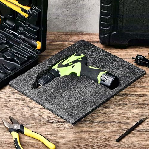 Hoolerry 2 Pcs Customizable Polyethylene Foam Packing Inserts for Cases Thick Polyethylene Cuttable Foam Sheet for Tool Box, Camera, Crafts, Storage and Crafts (12" X 10" X 0.5",Black) - size: 12" X 10" X 0.5"