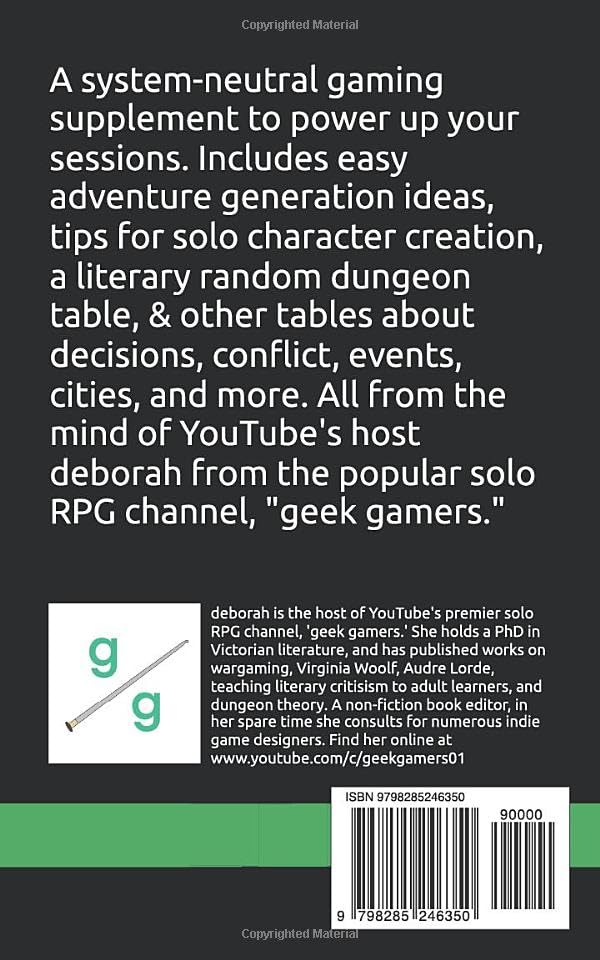 solo geek: tables + tips to power up your rpg (Solo GM books)