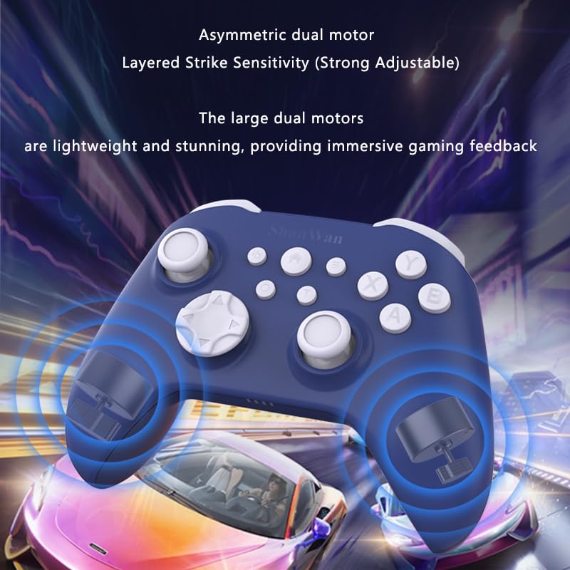 ShanWan Wireless Bluetooth Controller, Gamepad with 2.4G Receiver and Data Charging Cable, Compatible with Windows PC, Android, iOS, iPad, macOS and Switch 2
