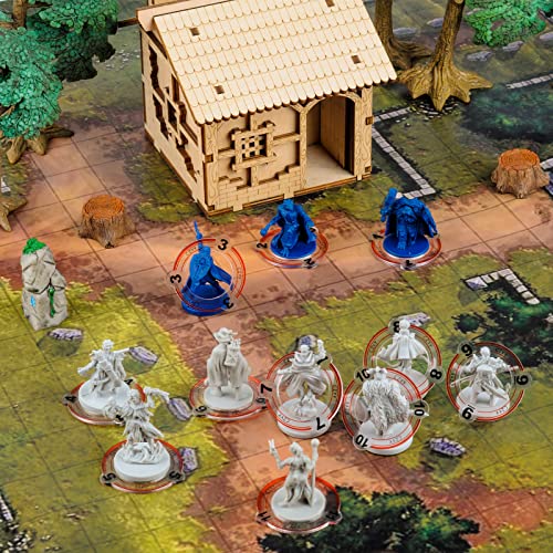 CZYY Numbered Monster Rings, 30 Acrylic RPG Miniature Markers | Acrylic Creature Markers, 25mm Inner Ring, Easy ID from 1 to 30 for Monsters, NPCs and Tabletop Encounters - color: Style B