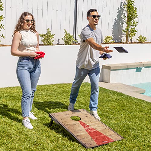 GoSports Portable Cornhole Sets, 8 Styles – Choose 4 x 2 ft or 3 x 2 ft - Boards Include 8 Bean Bags, Travel Case, and Game Rules - style: 3 x 2 ft Rustic
