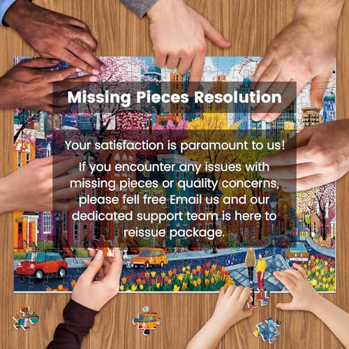 500 Piece Puzzles for Adults, Sparkling City Landscapes Puzzle for Teens Adults Seniors, Colorful Summer Street Jigsaw Puzzle 500 Pieces, Cute Puzzle with Letters on Back,Challenging Family Game Gifts - style: Sparkling City