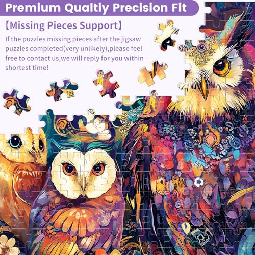 300 Pieces Owl Puzzle for Adults, Bird Puzzle 300 Pieces Recycled Cardboard Jigsaw Puzzles for Adults, Family Challenging Game Home Decor Gift Toy for Teens Kids Seniors 20.5×15 in - style: Owls