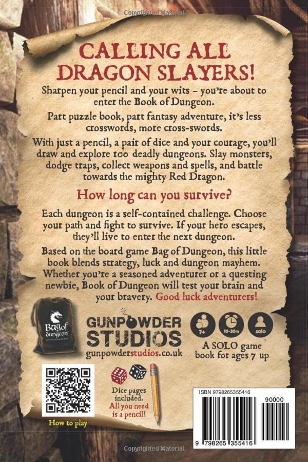 Book of Dungeon - A dungeon-scrawler draw-and-play adventure book