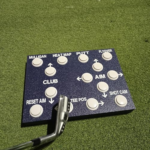 GSPRO Wireless Golf Simulation Control Box, 14 Large Tactile Buttons, RF Dongle Connection, Auto-Wake, No Programming Required, Hand-Built in USA, 11x8 Inches, GSPRO Software - color: Dark Blue