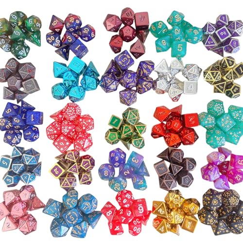 Mystery Dice Set of 7 Polyhedral Dice, DND Dice Set with Storage Bag and Rarity Card, RPG Dice, for Role Playing, Table Games (1 Pack) - style: 1 Pack