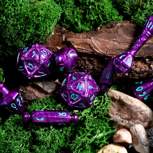 PolyHero Wizard Dice Set – Wizardstone | Polyheadral Shaped Dice for D&D & RPG - Role Playing Games | 8-Piece Themed Set, Unique Gift for Tabletop Gamers - color: Wizardstone