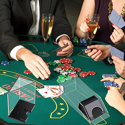 Honoson 6 Deck Blackjack Shoe and Discard Tray Acrylic, Clear | Card Dispenser for Poker Games, Dealing Shoe with Discard Holder for Casino Blackjack, Transparent Acrylic Material - color: Clear, style: 6 Deck