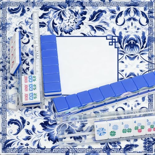 American Mahjong Racks with Pushers, Clear Acrylic Tile Holders, 4-Pack | Clear acrylic Mahjong racks with smooth pushers, keeping tiles organized and providing easy gameplay for family and friends