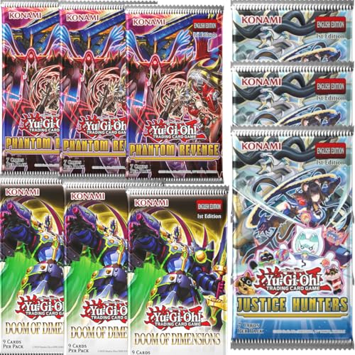 Yu-Gi-Oh! Collectible Card Game Booster Pack Bundle, 12 Packs with 100 Ultima Protector Sleeves